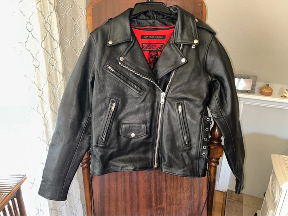 Z1R women's medium 9mm leather jacket red liner and side laces
